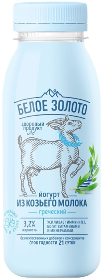Йогурт Белое Золото Из козьего молока греческий 3.2% 300г