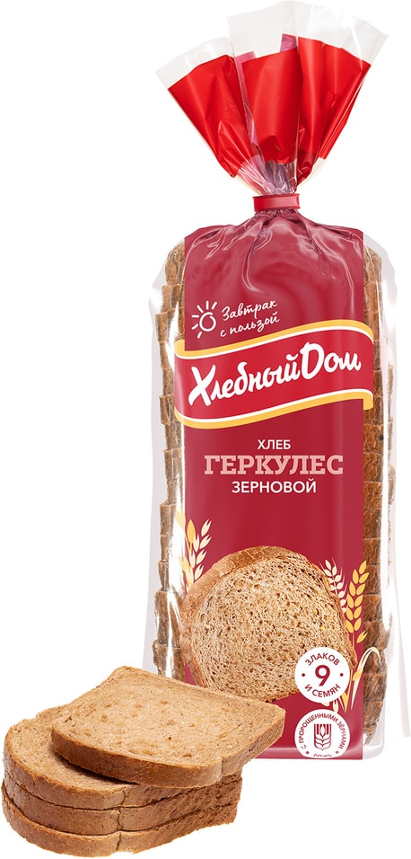 Хлеб Хлебный Дом Геркулес зерновой в нарезке 500г от Vprok.ru