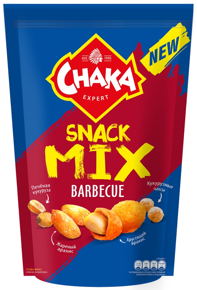 Смесь Chaka Snack Mix со вкусом барбекю 150г