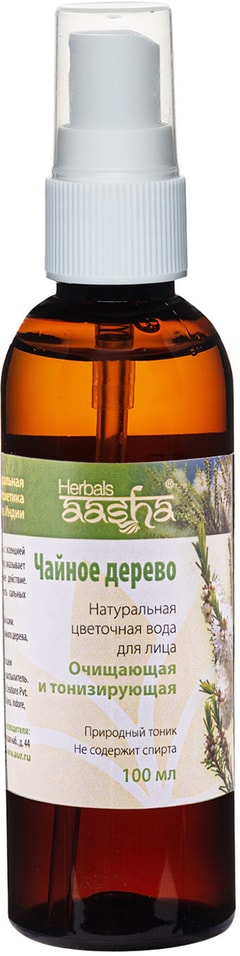 Цветочная вода для лица Aasha Herbals Чайное дерево Очищающая и тонизирующая 100мл от Vprok.ru