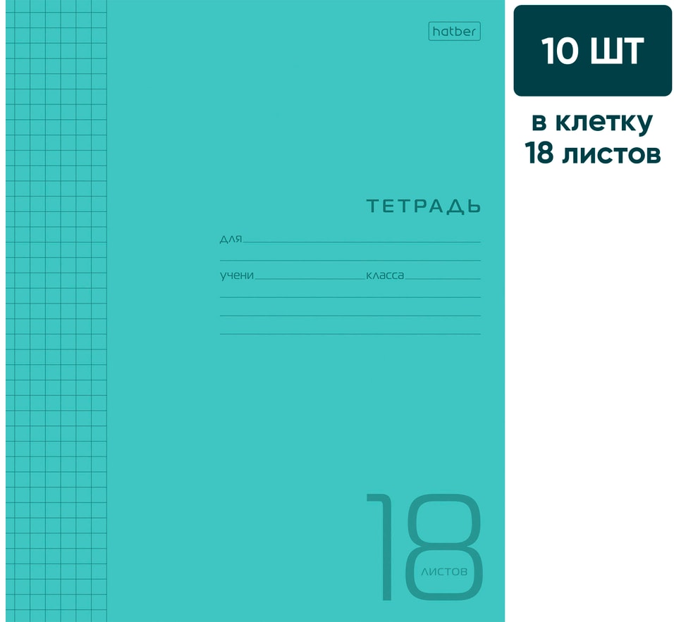 Тетрадь Hatber Голубая в клетку 18л А5 10штс доставкой 299₽