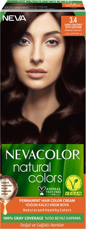 Крем-краска для волос Nevacolor Natural Colors № 3.4 Тёмный каштан