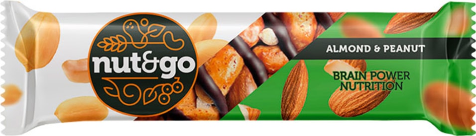 Батончик Nut&Go миндально-арахисовый с арахисовой пастой 36г