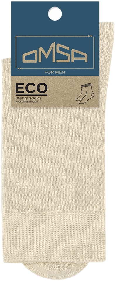 Носки мужские Omsa Eco 401 Colors гладь Latte Молочный Размер 39-41 209₽