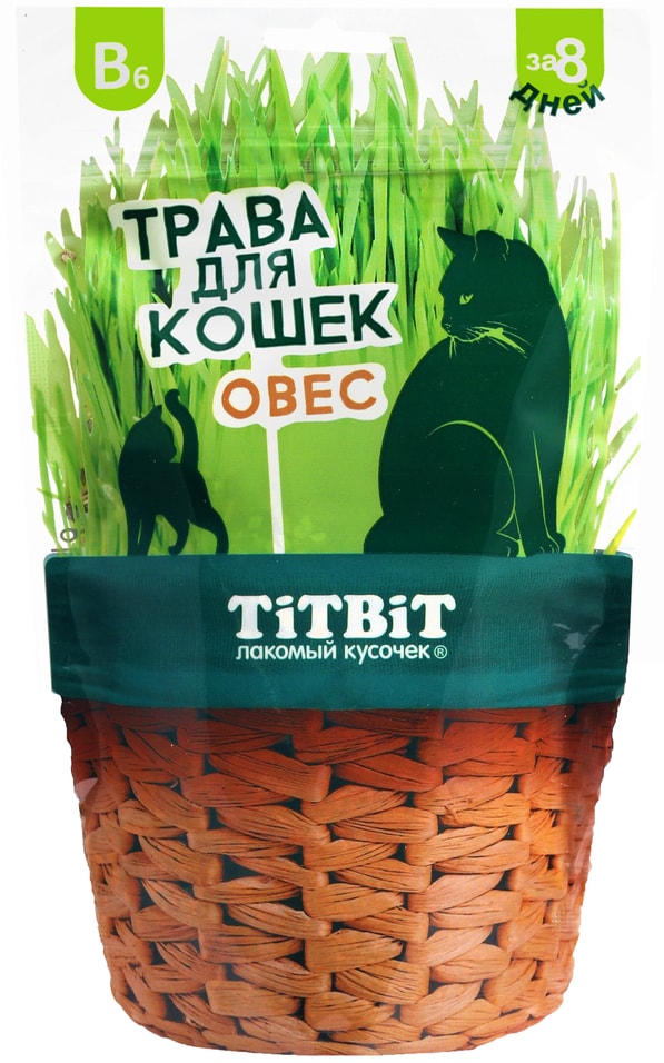 Лакомство для кошек TiTBiT Трава овес 60гс доставкой 93₽