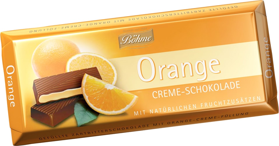 Шоколад Bohme Темный с апельсиновой начинкой 62% 100г