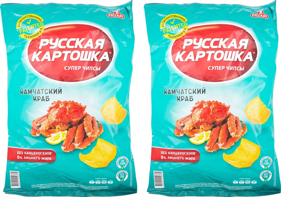 Чипсы Русская картошка Камчатский краб 200г (упаковка 2 шт.)