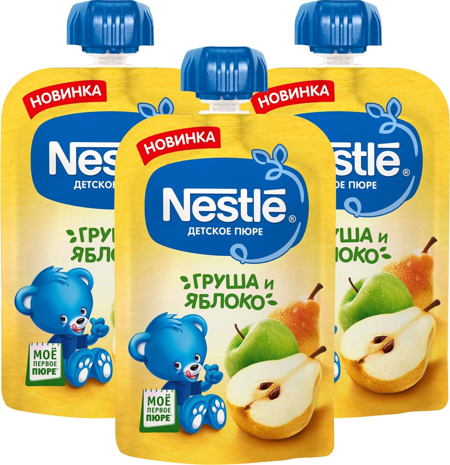 Пюре Nestle Груша и Яблоко 90г (упаковка 3 шт.)