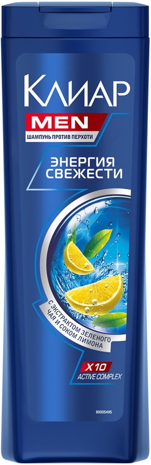 Шампунь для волос Клиар против перхоти Энергия свежести с экстрактом зеленого чая и соком лимона 400мл 499₽