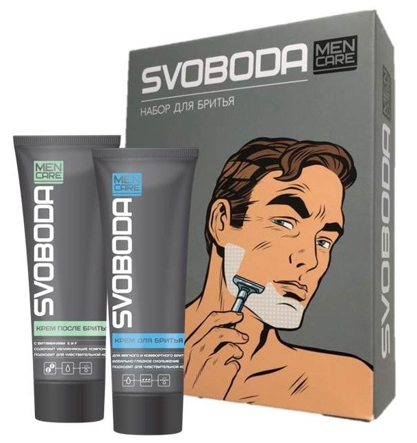 Подарочный набор Svoboda Men Care Крем для бритья 80мл + Крем после бритья 80мл