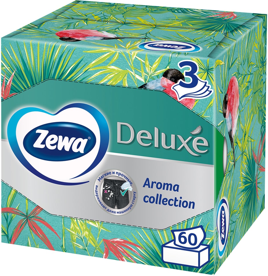 Салфетки бумажные Zewa Deluxe Aroma Collection 3 слоя 60шт