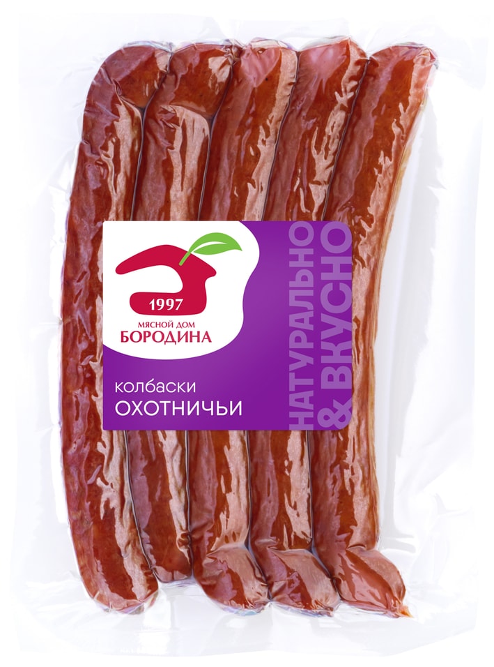 Колбаски Мясной дом Бородина Охотничьи полукопченые 230г