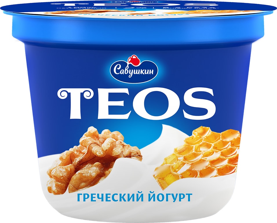 Йогурт Teos Греческий Грецкий орех-мед 2% 250г