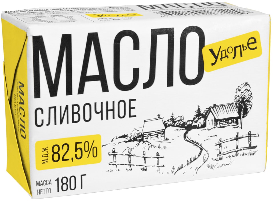 Масло Удолье Традиционное 82.5% 180гр от Vprok.ru