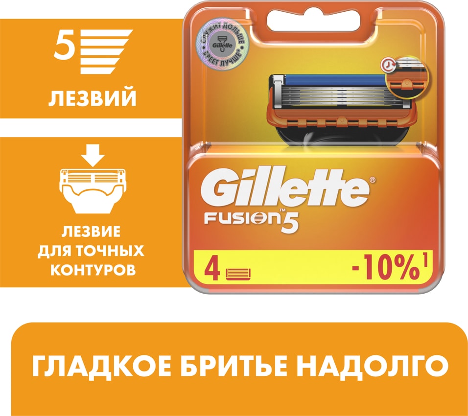 Кассеты для бритья Gillette Fusion 4шт Закажите онлайн 1973₽