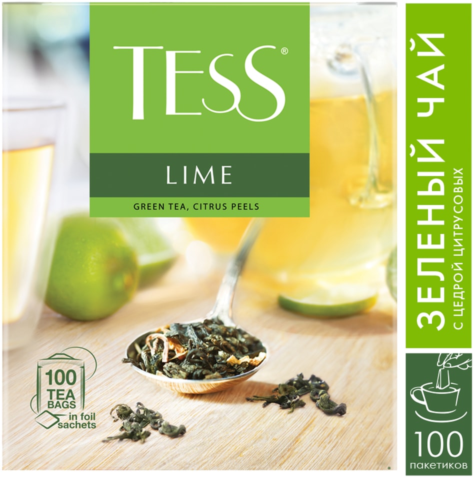 Чай зеленый Tess Lime 100*1.5г