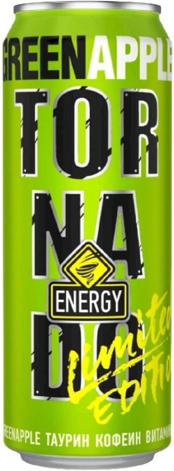 Напиток энергетический Tornado Max Energy зеленое яблоко 450мл