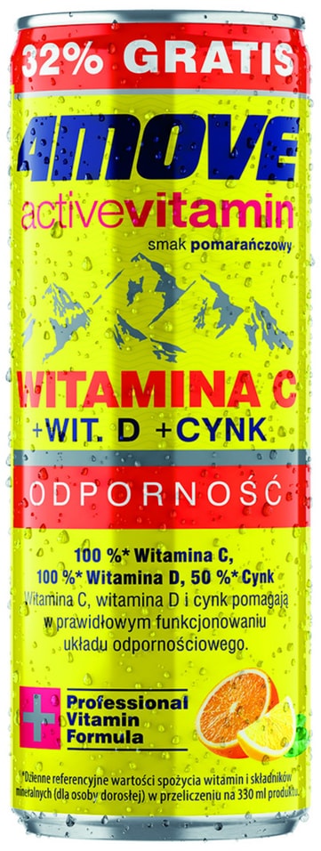 Напиток витаминизированный 4Move ActiveVItamin со вкусом апельсина 330мл