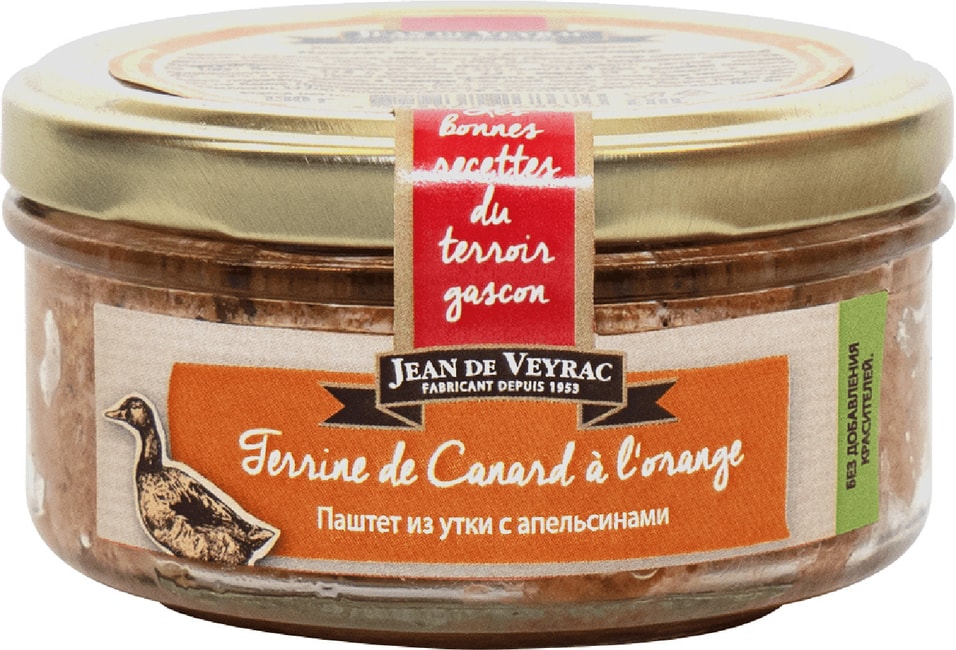 Паштет  Jean de Veyrac из утки с апельсинами 130г