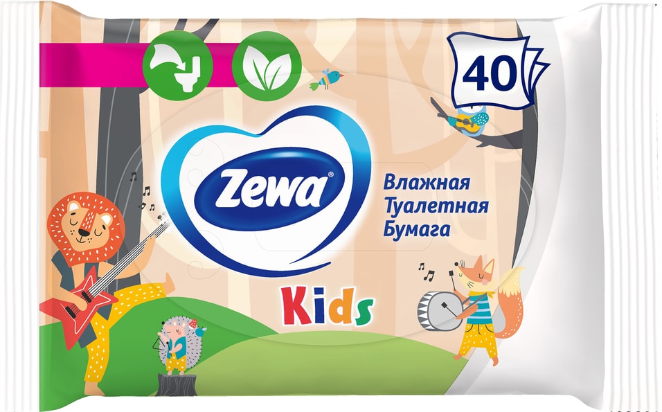 Туалетная бумага Zewa влажная детская 40штс доставкой 99₽