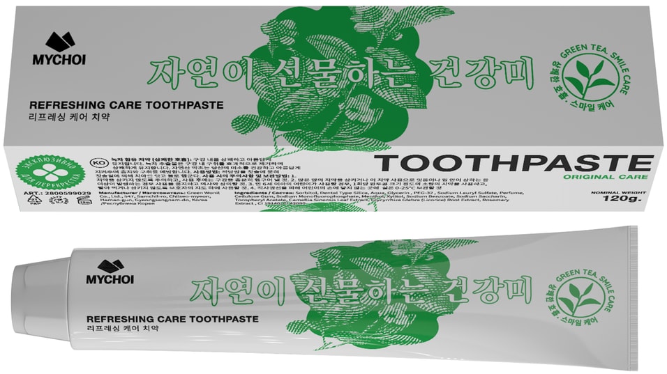 Зубная паста Mychoi Свежее дыхание с зеленым чаем 120г