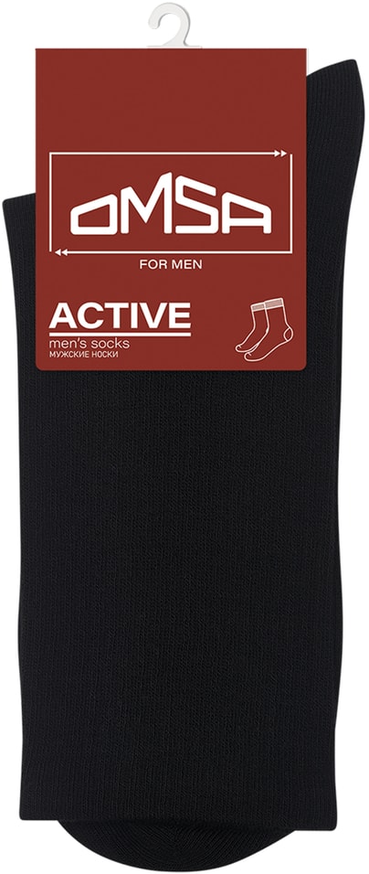 Носки мужские Omsa Active 116 с высокой резинкой Nero Черный Размер 42-44 279₽