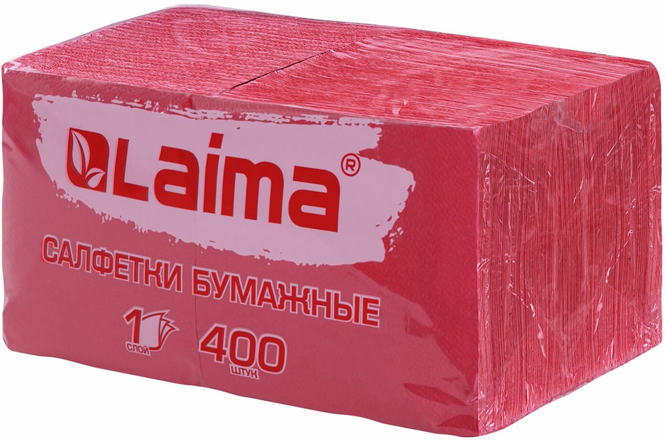 Салфетки Laima Big Pack бумажные красные 24*24см 400шт