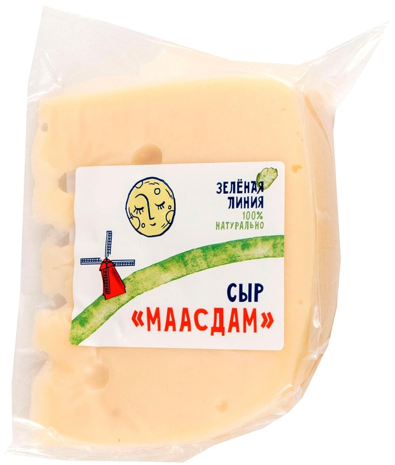 Сыр Зеленая линия Маасдам полутвердый 45 02-03кг 1349₽