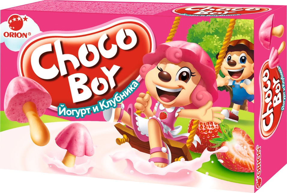 Печенье Orion Choco Boy Йогурт и клубника 40г