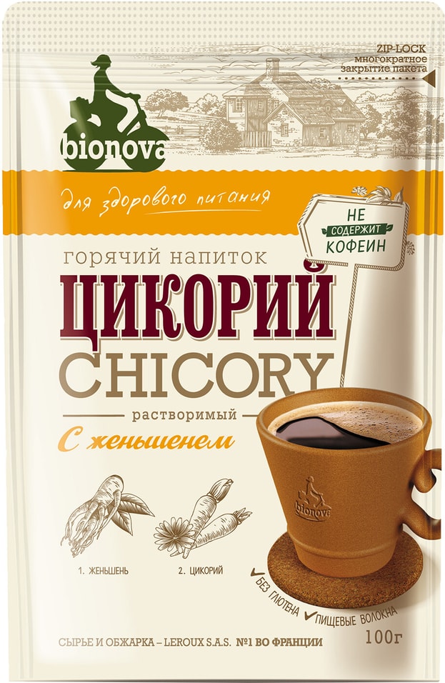 Отзывы о Цикории Bionova с женьшенем 100г Отзывы о Цикории Bionova с женьшенем 100г