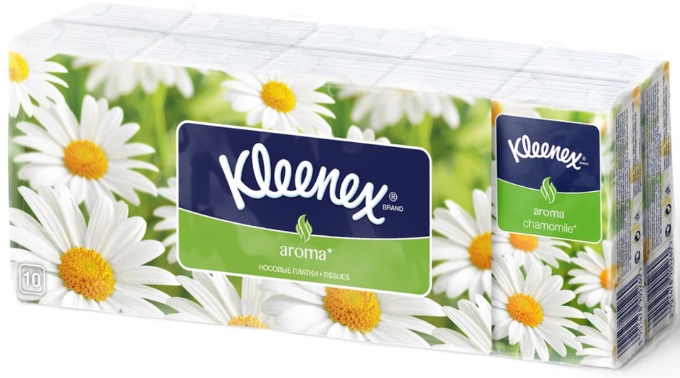 Носовые платки Kleenex Ромашка 10шт Доставим до двери 169₽