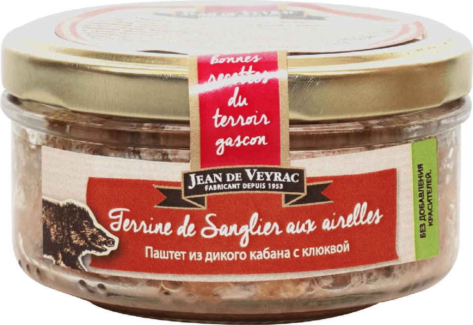 Паштет Jean de Veyrac из дикого кабана с клюквой 130г