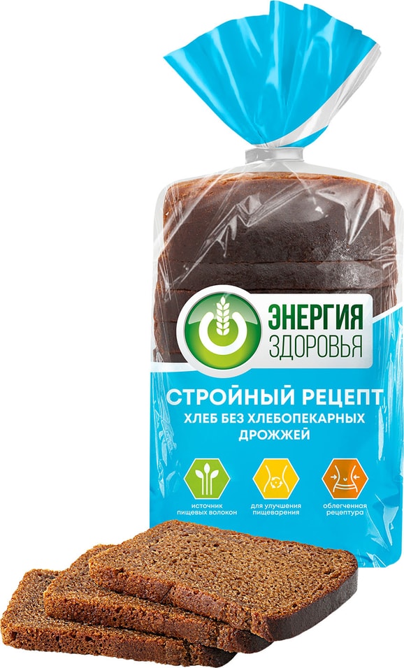 Хлеб Энергия здоровья Стройный рецепт бездрожжевой нарезка 350г от Vprok.ru