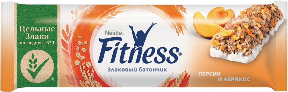 Батончик злаковый Nestle Fitness Персик и Абрикос 24г от Vprok.ru