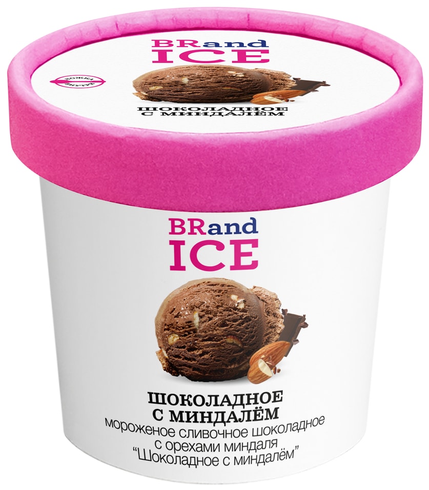 Мороженое BRandICE сливочное Шоколадное с миндалем 60г