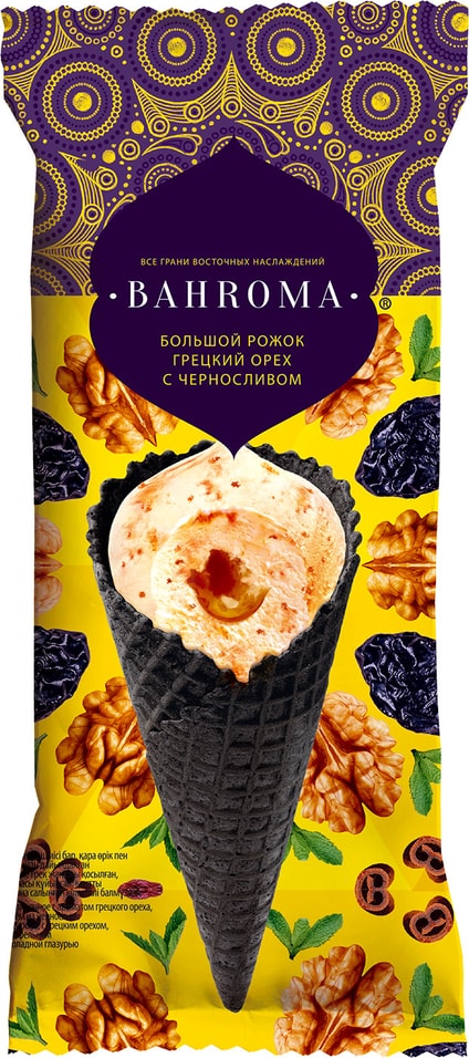 Отзывы о Мороженом Bahroma Большой Рожок грецкий орех и чернослив 105г