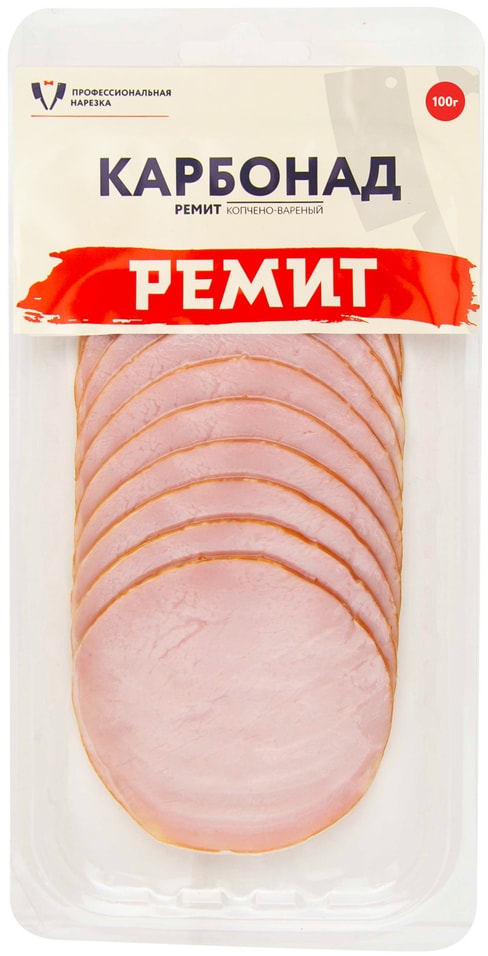 Карбонад Ремит из свинины копчено-вареная 100г