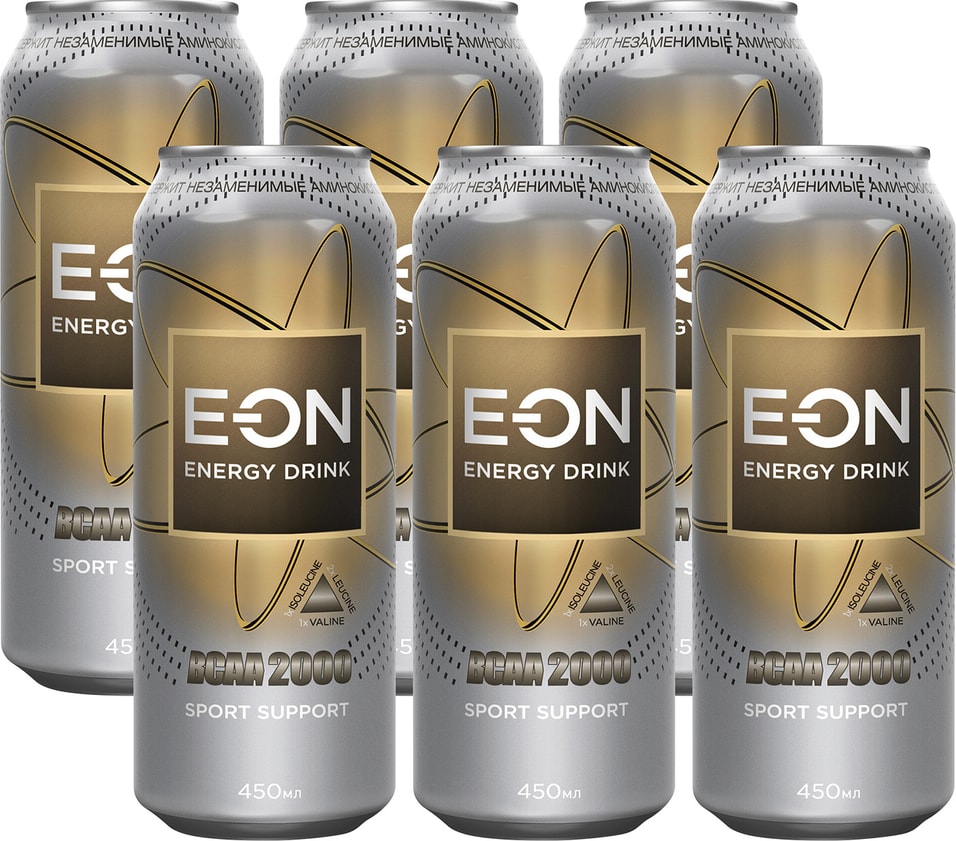Напиток E-ON BCAA 2000 Sport Support энергетический 450мл (упаковка 6 шт.)