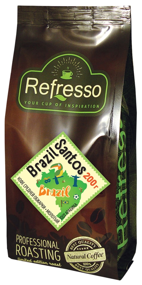 Кофе молотый Refresso Brazil Santos 200г от Vprok.ru