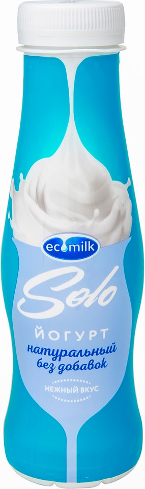Йогурт питьевой Ecomilk Solo Натуральный 3.2% 290г от Vprok.ru
