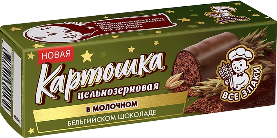 Десерт Первый Шоколатье Картошка Цельнозерновая в молочном бельгийском шоколаде 10.5% 60г от Vprok.ru