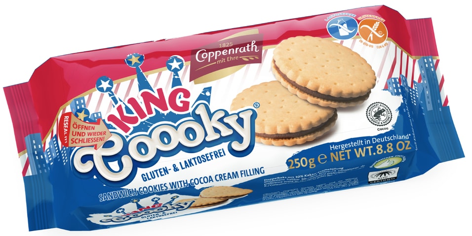 Печенье-сэндвич Coppenrath King Coooky с шоколадной начинкой 250г
