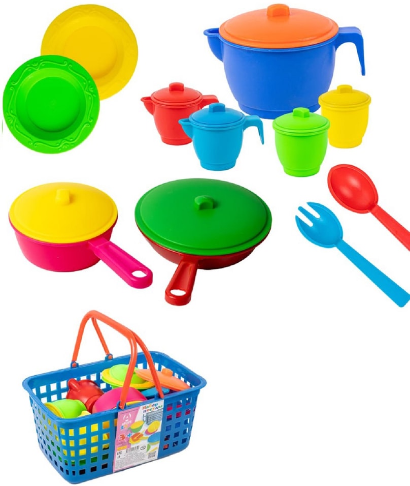 Набор игровой Toy mix Посуда с корзинкой 2015-003