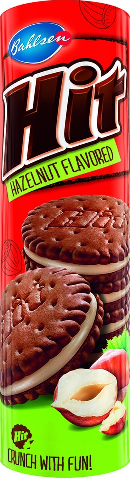 Печенье-сэндвич Bahlsen Hit с начинкой со вкусом лесного ореха 220г