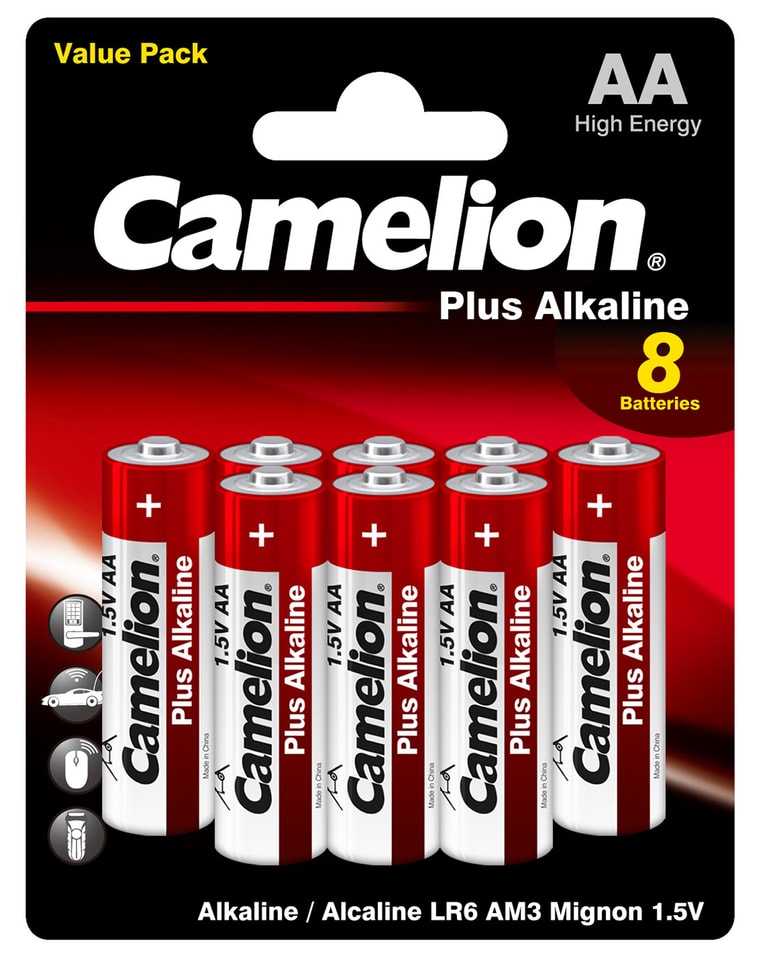 Батарейки Camelion Plus Alkaline АА 8шт от Vprok.ru