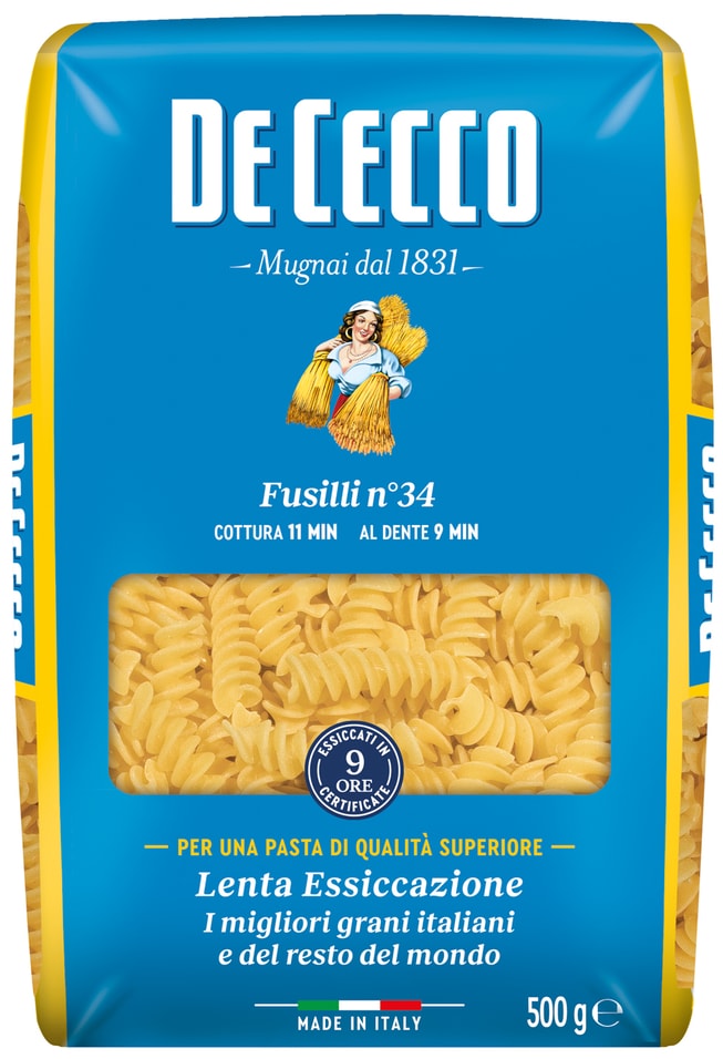 Макароны De Cecco Fusilli n34 500г Доставим до двери 289₽