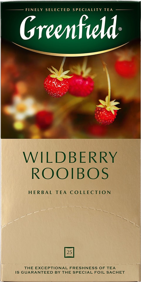 Чай травяной Greenfield Wildberry Rooibus 25*1.5г от Vprok.ru