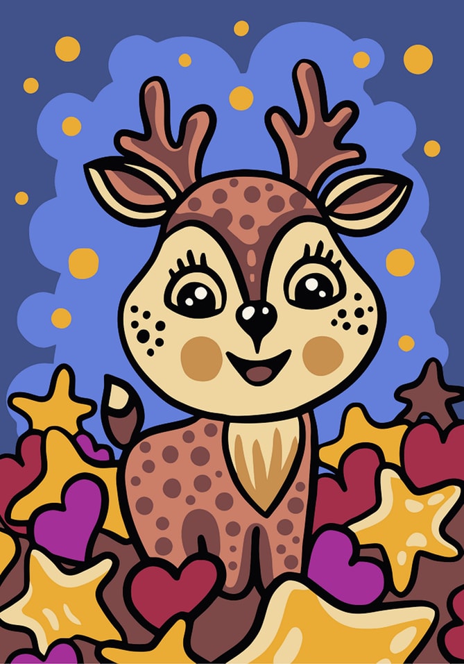 Набор для творчества Рисование по номерам Олененок 15*21см