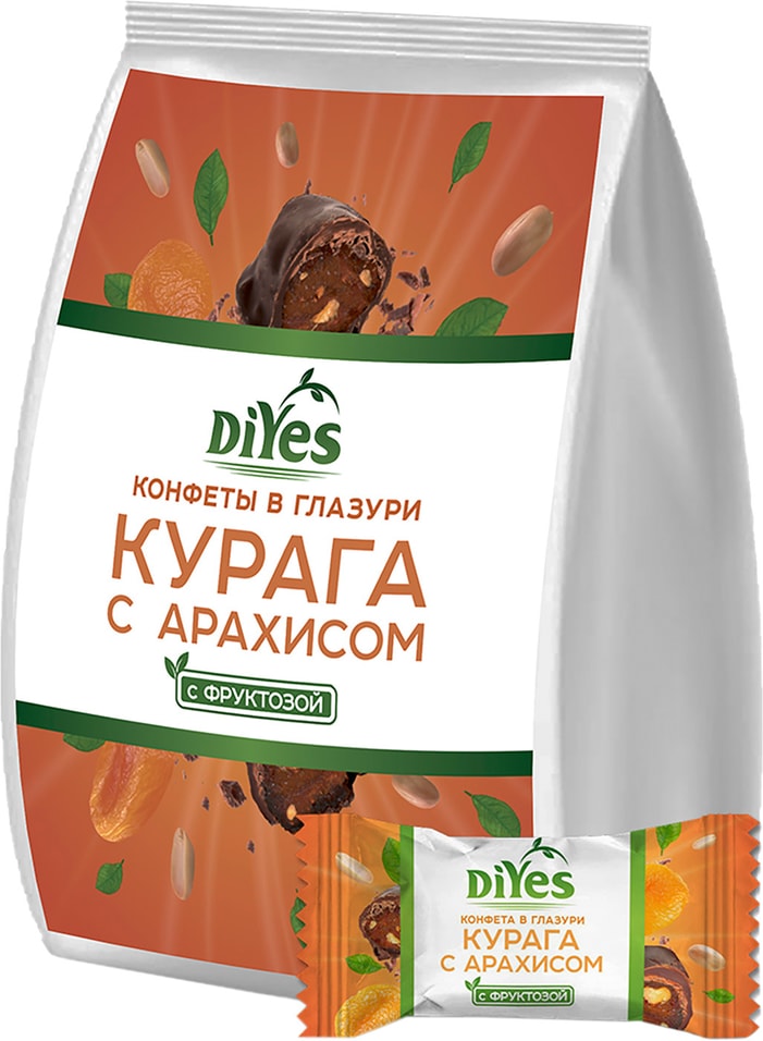 Конфеты DiYes Курага с арахисом в глазури 250г от Vprok.ru