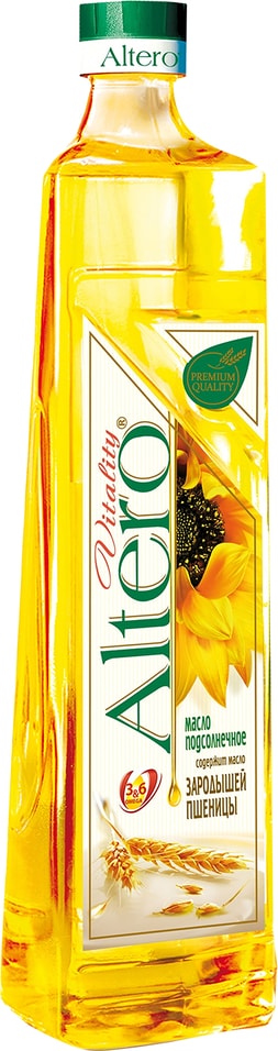 Масло подсолнечное Altero Vitality рафинированное с зародышами пшеницы 810мл